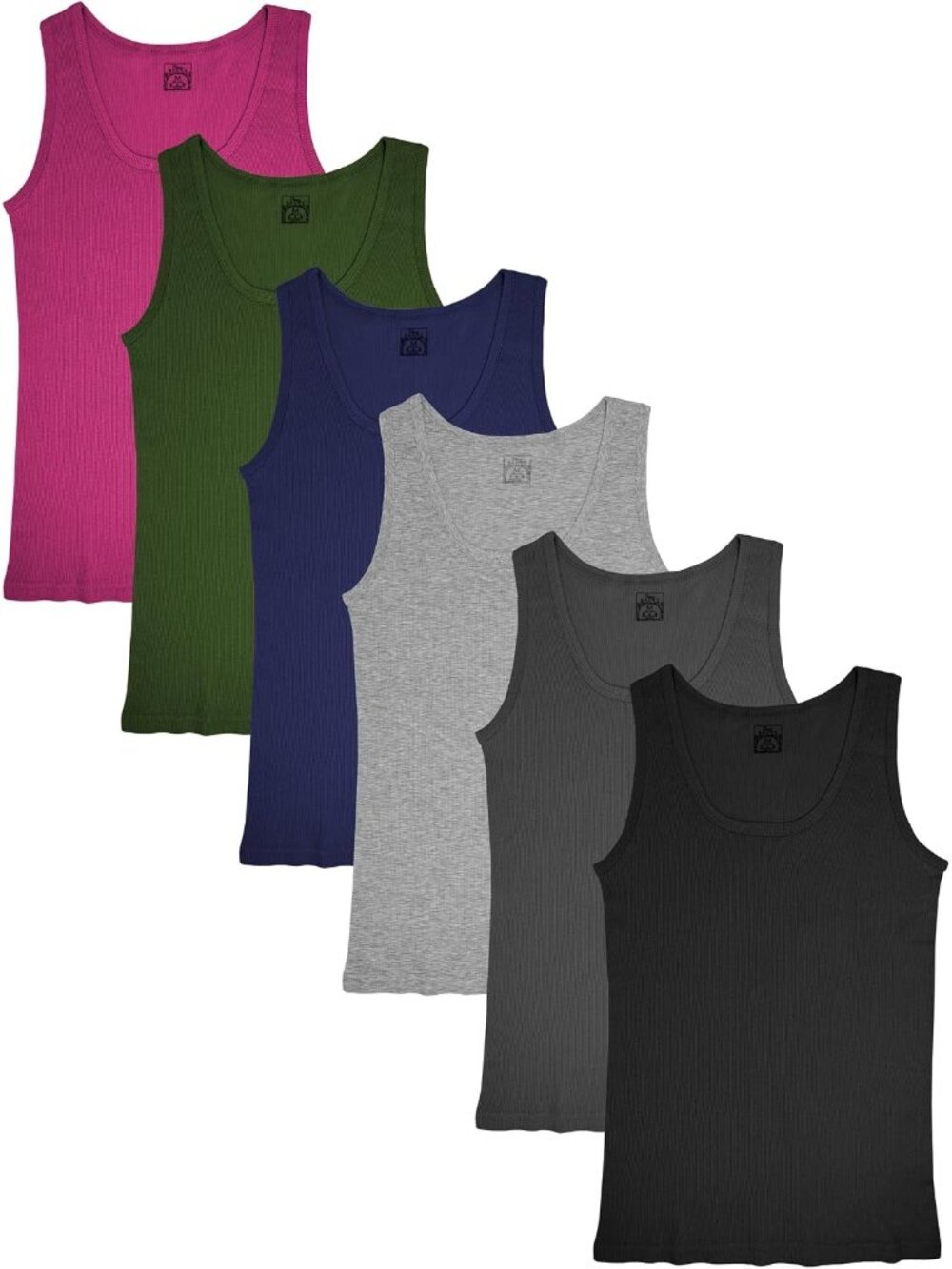 Women's 100% Cotton Flex Tank Tops | Soft Super Fit Ribbed Fabric Tanks | Multi-